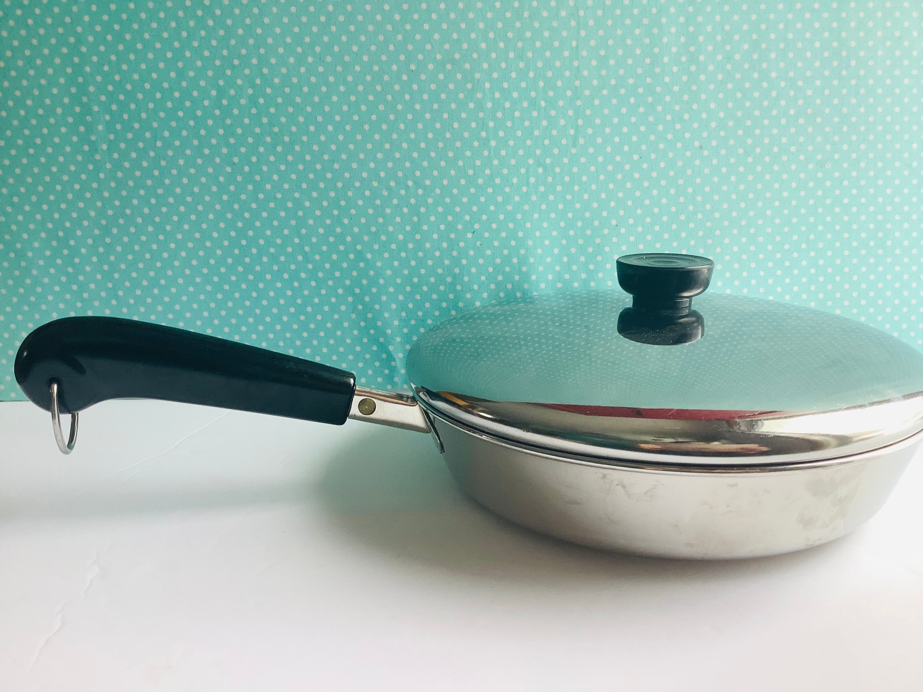 Vintage Pre-1968 Revere Ware Copper Clad 12” Frying Skillet With