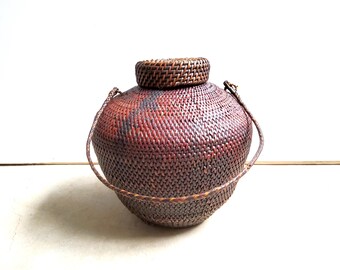 バスケット イフガオ族 フィリピン 編み込み籐バスケット - Etsy 日本