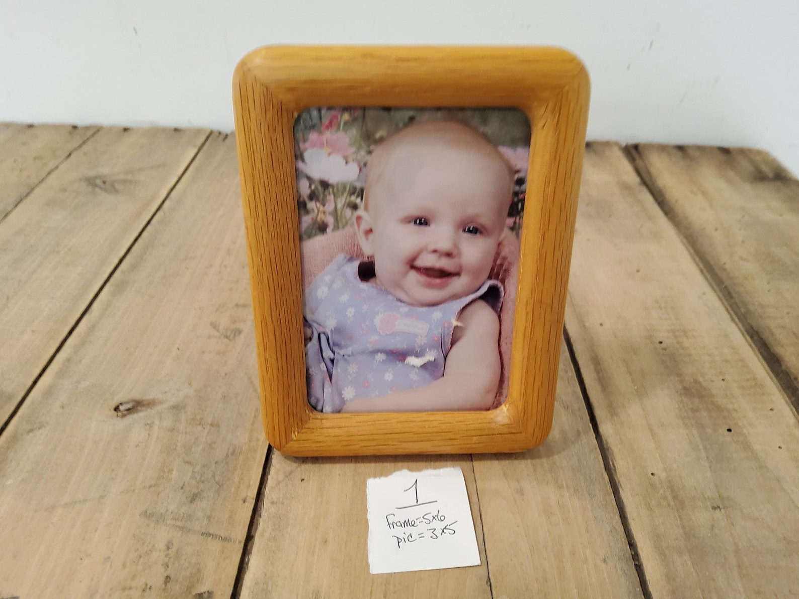 Solid Oak Post Modern Photo Frame, Vintage Wood Picture Frame (5x7 ...