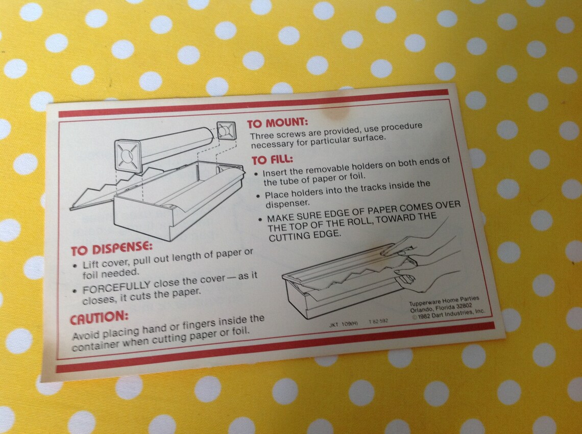 NOS New Tupperware foil dispenser wax paper dispenser 1572 Etsy