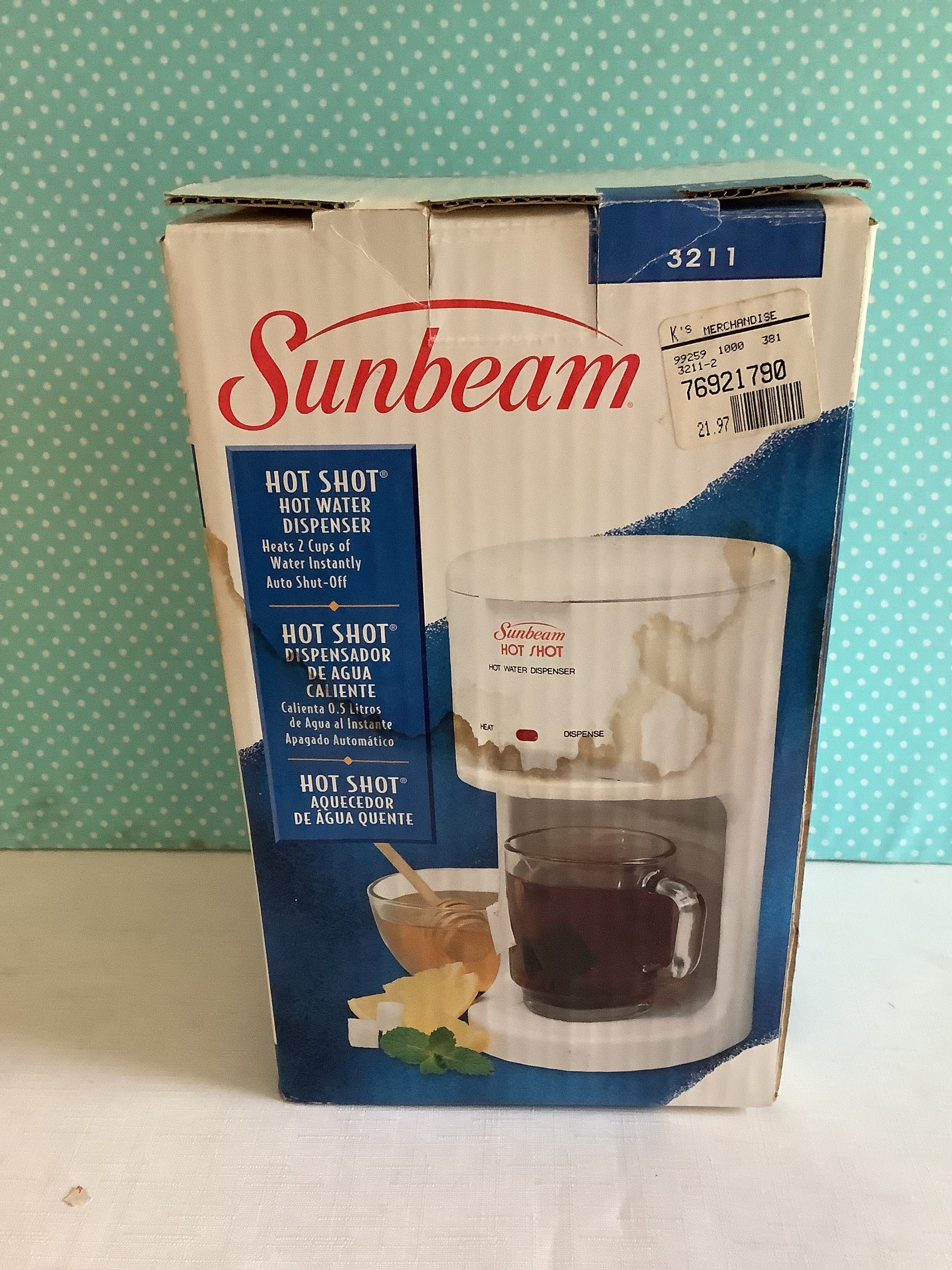 NEW Sunbeam Hotshot, Vintage Hot Shot, Hot Water Dispenser, 3211