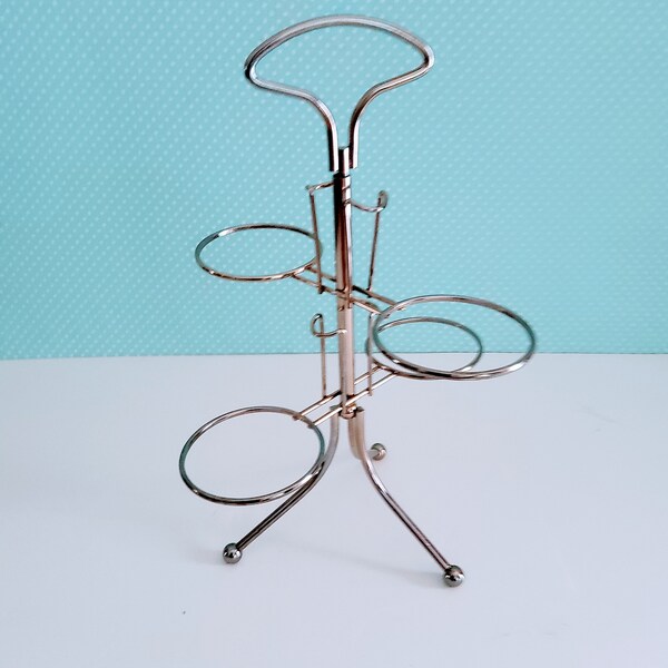 Vintage mug tree, mug rack, stainless steel, chrome mug rack, spinning mugs rack, mcm, mid century kitchen, 1950's, rotating, revolving