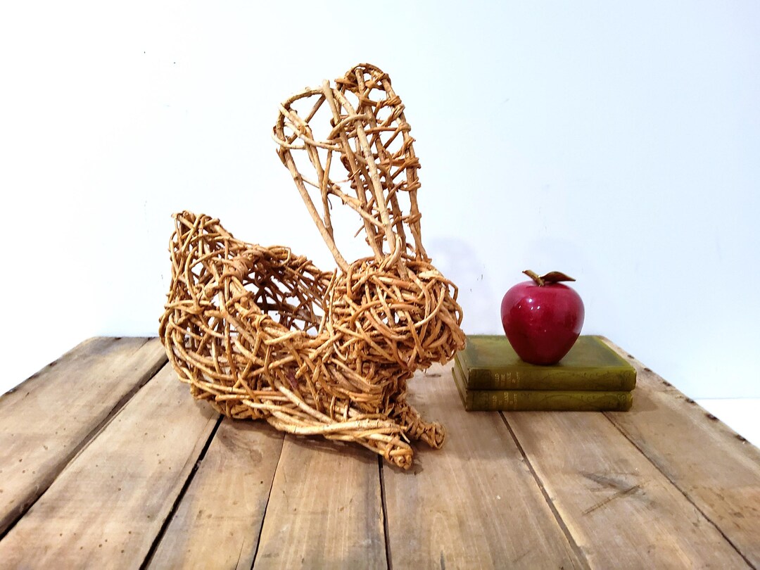 Walnut Ridge Rabbit Basket Vintage Woven Twig Bunny Basket, Rustic Easter Display - Etsy