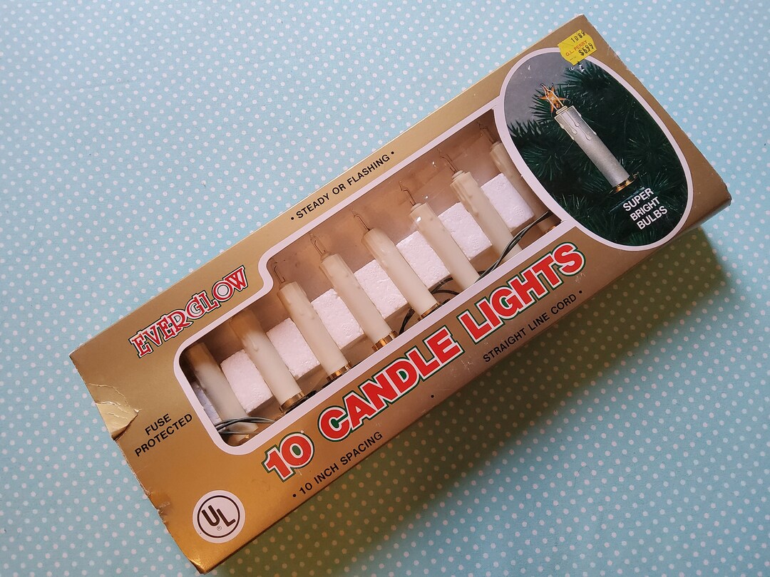 Candle String Lights, 10 Lights, Christmas Tree Lights, 10 Candle