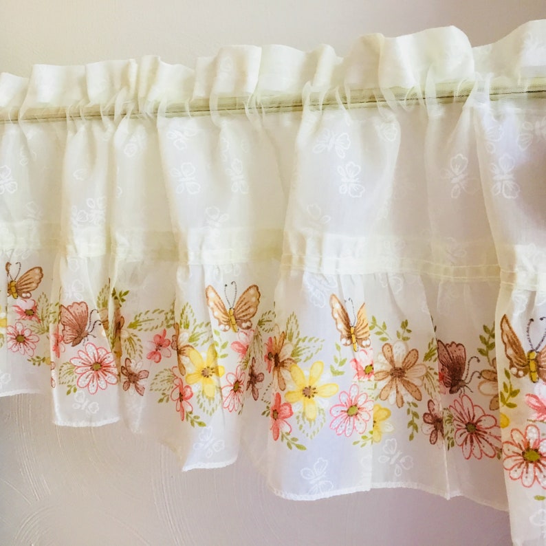 Nos Retro Valance Butterfly Valance Butterfly Curtains Etsy