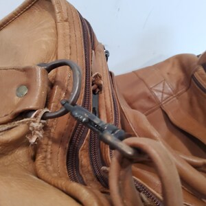Vintage Colombian Leather Duffel Bag, 24 Inch Weekend Travel Bag image 3