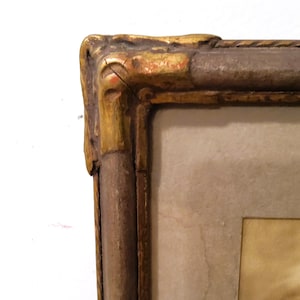 Antique wooden frame, picture frame, brass detailing, art deco, 12 x 15, rectangular, solid wood, gilt, art deco, art nourveau