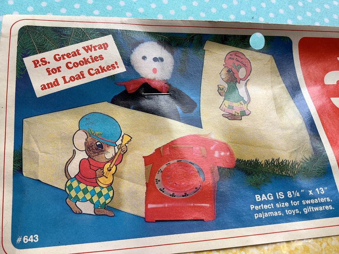 9 Vintage Gift Bags and Seals 1980's Christmas Retro Etsy