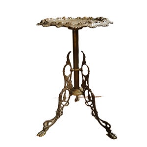 Support pour plantes Bradley et Hubbard, support pour fougères, bronze, laiton, victorien, orné, table pour cartes de visite, petite table, années 1800, volutes