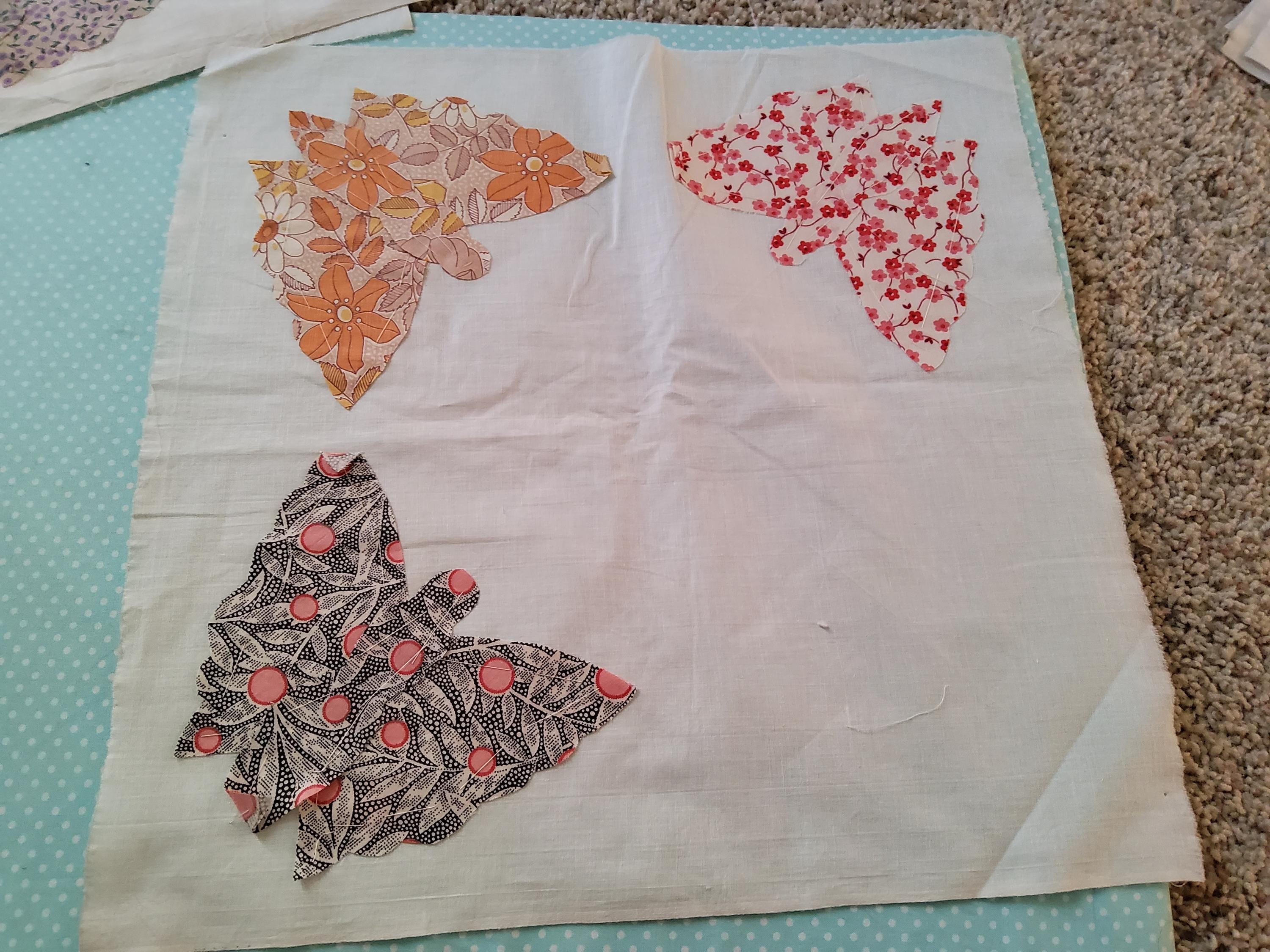 9 刺繍キルトブロック、アップリケキルトスクエア、レトロキルト