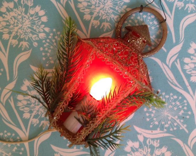 Christmas Lantern Light, Plastic Lantern, Kitsch Christmas Lights