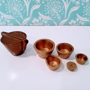 Antique brass Apothecary weights, cup weights, nesting weights, solid brass, gold,