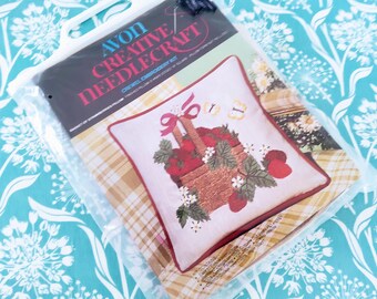 Kit De Broderie Vogart Crafts - Coussin Fleuri Avec Chat, 13x13 Pouces, Vintage, à Faire Soi-même