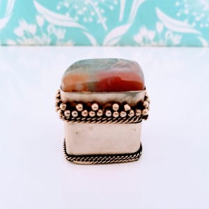 Vintage silverplate pillbox, native american, Indian, trinket box, snuff box, silver pillowbox, handmade, handcrafted