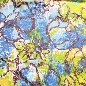 1 yard upholstery fabric, retro beach fabric, tiki fabric, tropical fabric, hawaiian fabric, 1950&#39;s fabric, aqua fabric, flower power