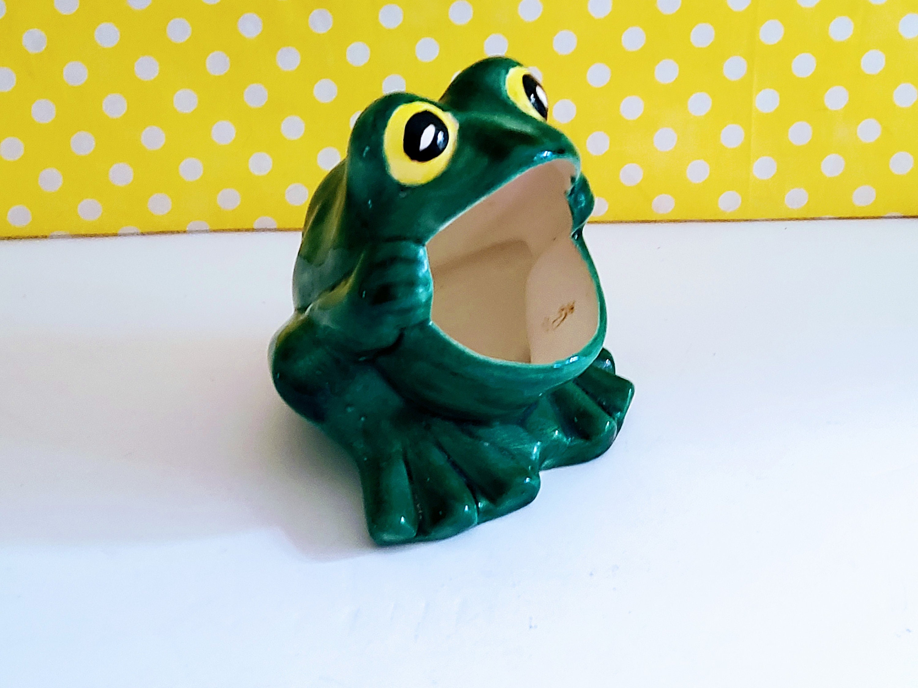 Vintage Ceramic Frog Sponge Holder - The Junk Parlor