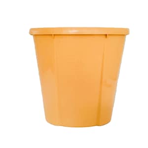 Vintage gold trash can, waste basket, plastic trash can, retro trashcan, rubbermaid trashcan, bathroom trashcan, small trash can, yellow