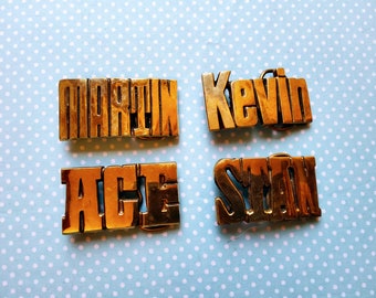 Men&#39;s name belt buckle, Martin, Kevin, Ace, Stan, solid brass belt buckle, retro, vintage, solid brass,