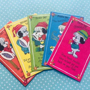 5 cartes vintage Get Well, cartes inutilisées, cartes énigmes, cartes blagues, non signées, cartes rétro get well, cartes enfants, se sentir mieux bientôt, cartes NOS