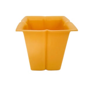 Vintage gold trash can, waste basket, plastic trash can, flower trashcan, rubbermaid trashcan, bathroom trashcan, small trash can, yellow
