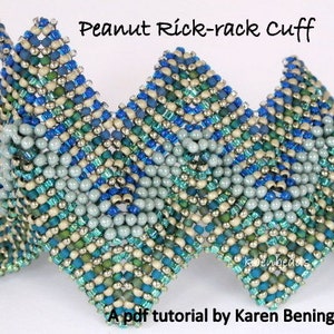 Peanut and seed bead Rick rack cuff tutorial