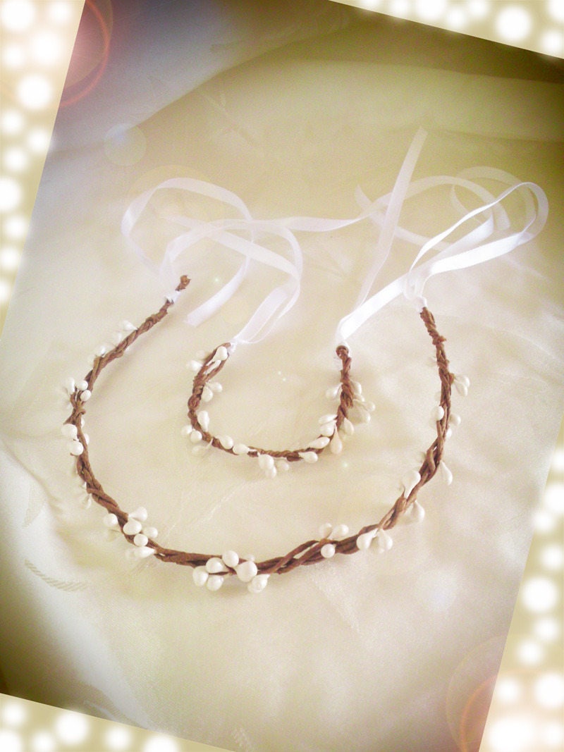 Headband Couronnes et Bracelet de Baies Artificielles