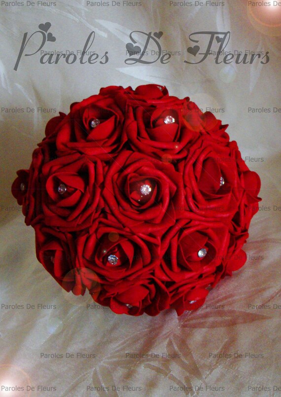Bouquet Red Roses And Diamond To Customize