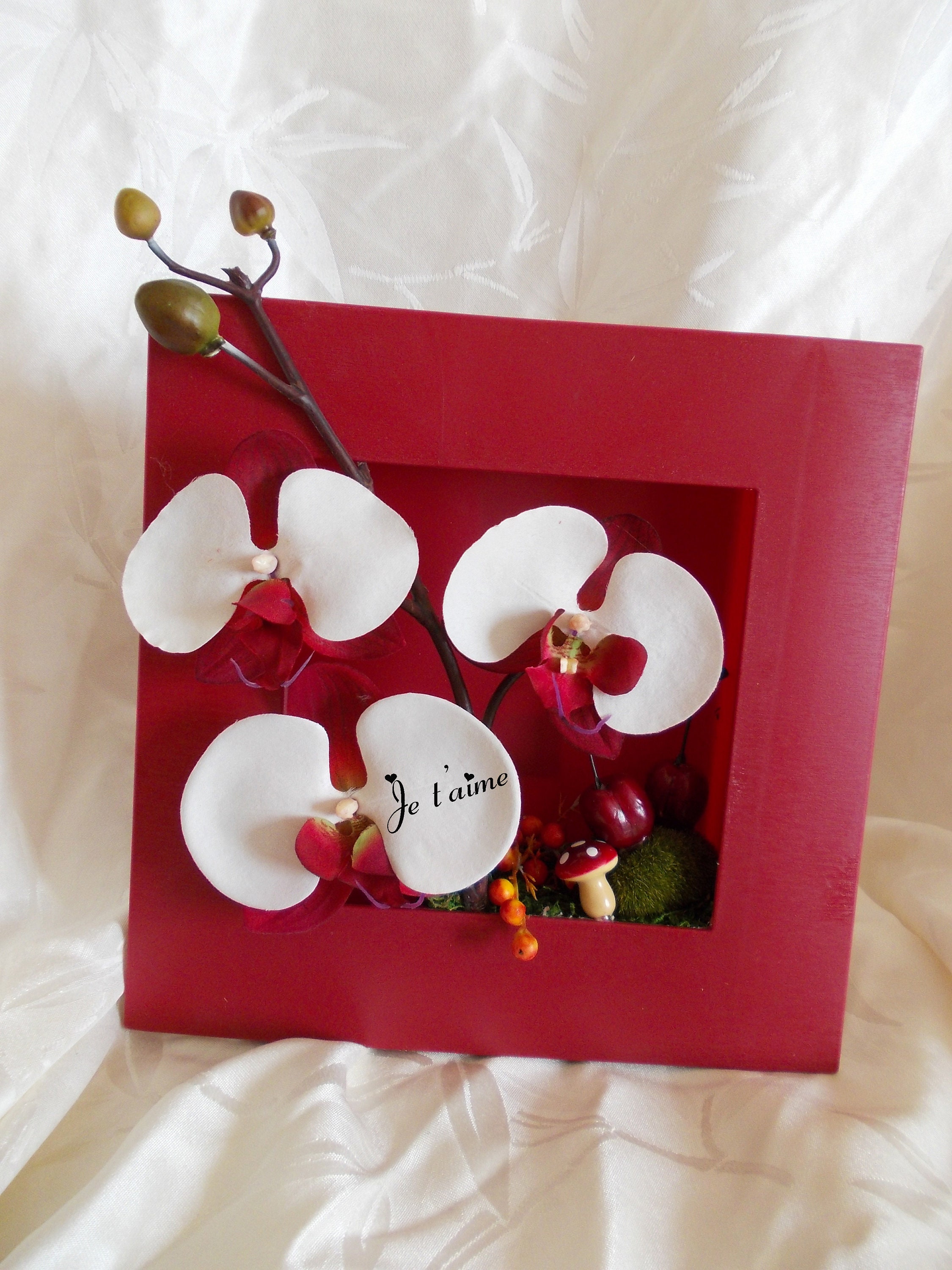 Cadre Thème Nature et Fruits avec Orchidées à Personnaliser