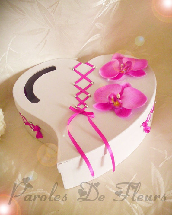 Urn Wedding Fuchsia Heart Corset With Orchids To Customize Etsy