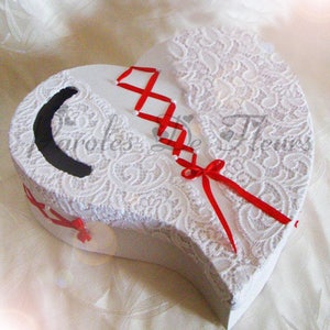 Urn Wedding Red Ribbon With Red Rose Heart Accompany Customize Etsy