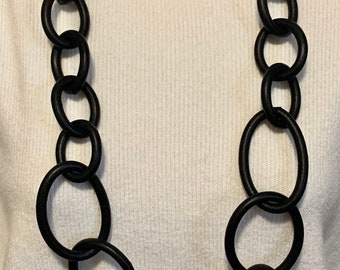 Red Matte Rubber Chunky Chain Link Statement Necklace More Colors ...