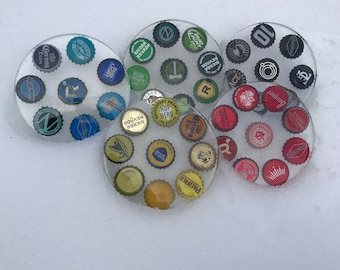 XL Rainbow Beer Cap Coaster Set