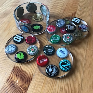 Set Circle Beer Cap Coaster & Holder