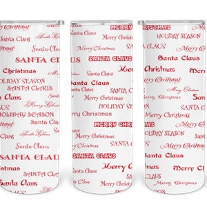 Christmas Words - Instant Download PNG - Sublimation 20oz Skinny Tumbler Wrap