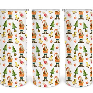 Skinny Santa And Gifts Theme - Instant Download Graphic -  20oz Skinny Tumbler Wrap & More