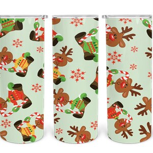 Lustiges Rentier - Instant Download PNG - Sublimation 20oz Skinny Tumbler Wrap