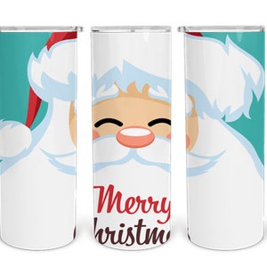 Santa Face - Instant Download Graphic -  20oz Skinny Tumbler Wrap & More