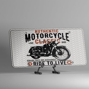 Classic Motorcycle  - Instant Download  Graphic - Sublimation License Plate
