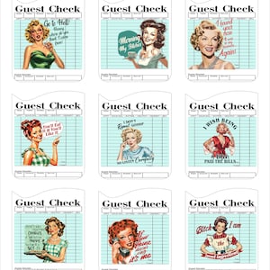 9 donne retrò - Grafica sarcastica - Tema con assegno ospite - Porta carte di credito - Portafoglio per telefono iPhone - Custodia per ID - Download immediato