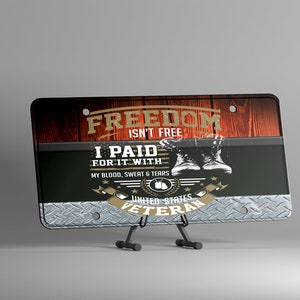 Veteran Soldier Paid For Freedom - Military Theme Design - Instant Download Graphic - Sublimation License Plate - Digital Only