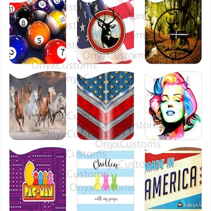9 Gráficos Pop Art Tarjetero Teléfono iPhone Cartera ID Tarjeta de Crédito Estuche Caddy Descarga Instantánea Gráficos