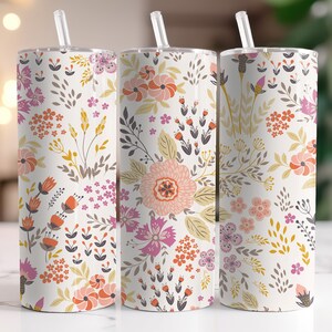 Delicate Flowers - Seamless -  Instant Download Graphic -  20oz Skinny Tumbler Wrap & More