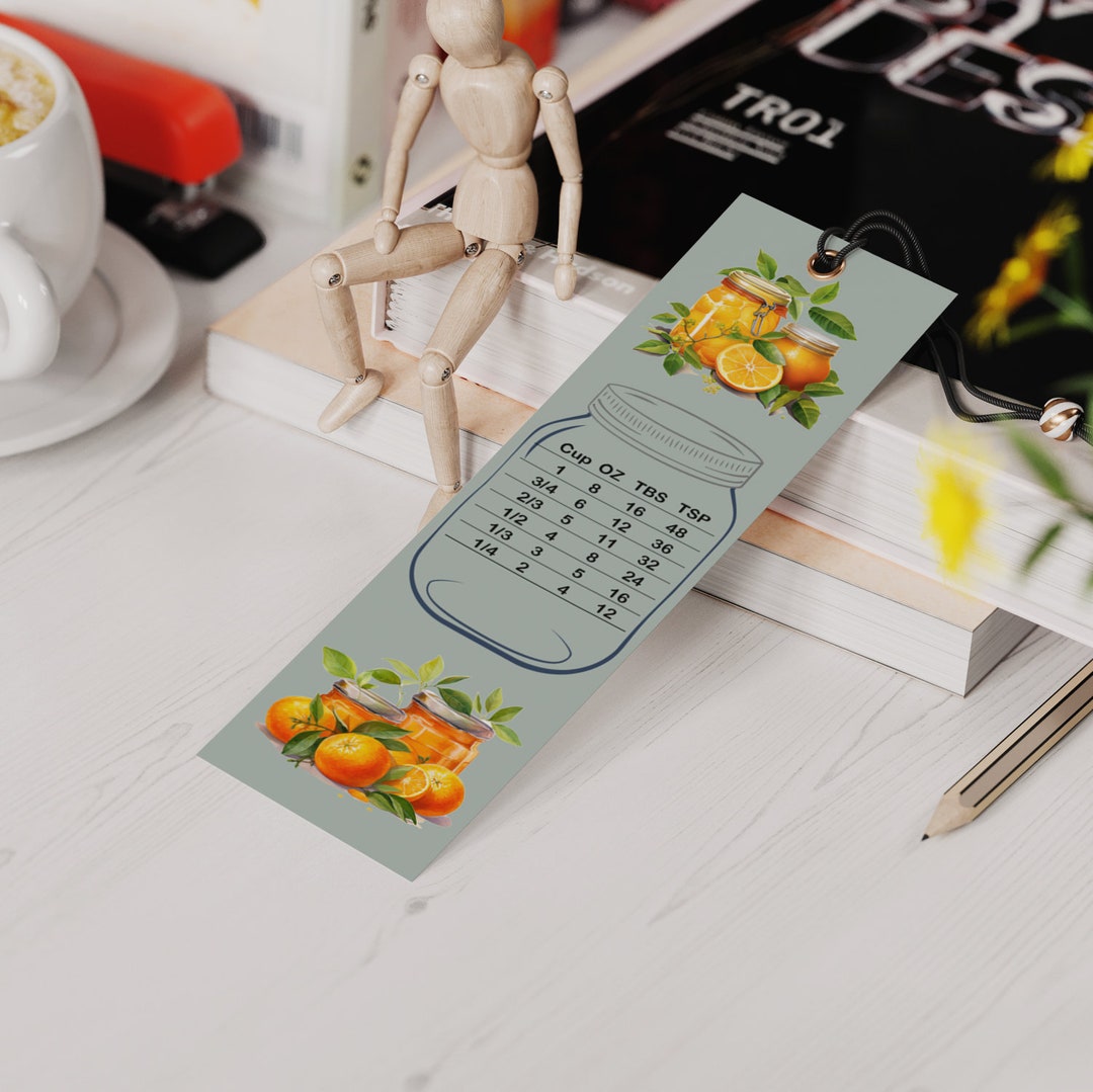 Oranges Kitchen Measure Conversion Book Mark Original Design Bookmark ...