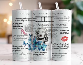 Monroe Positive Quotes - Instant Download Graphic -  20oz Skinny Tumbler Wrap