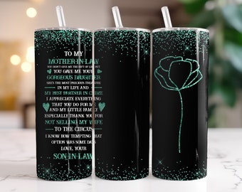 To My Mother In Law - Instant Download Graphic -  20oz Skinny Tumbler Wrap & More
