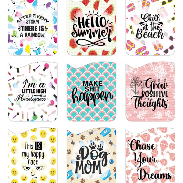 9 Graphics For Card Holder Phone  IPhone Wallet  Credit Card Caddy  ID Wallet  Credit Card  Case - Instant Download Graphics