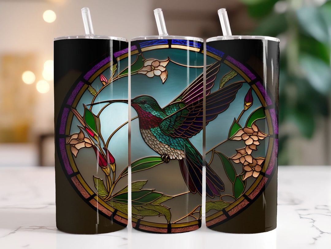 Sweet Hummingbird Stained Glass Theme Instant Download Etsy