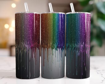 Dripping Glitter Ropes Instant Download Graphic - Sublimation Design -  20oz Skinny Tumbler Wrap