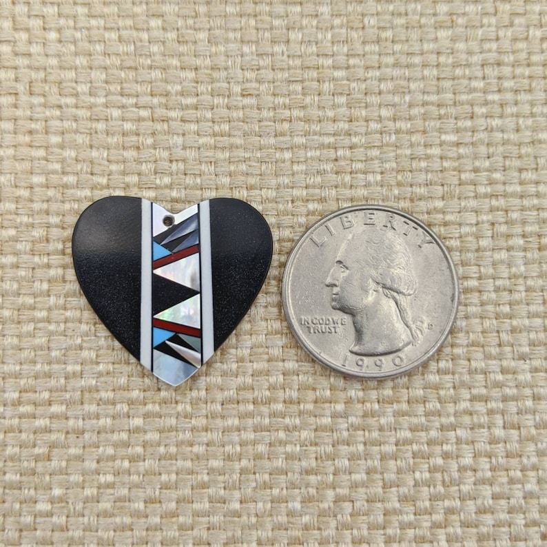 Black Heart with Native American Center Desin