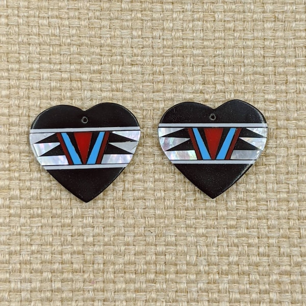 Inlaid Native American Inspired Heart Cab